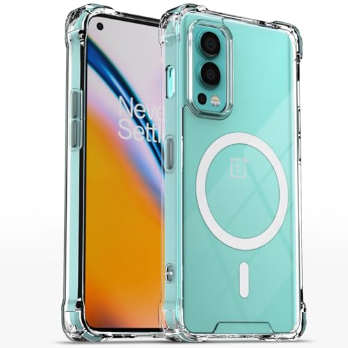 Image of Pikkme Back Cover for OnePlus Nord 2 5G Mag-Safe Shockproof PC + TPU Protective Case Magnetic Support Bumper Case (Transparent Mag-Safe)