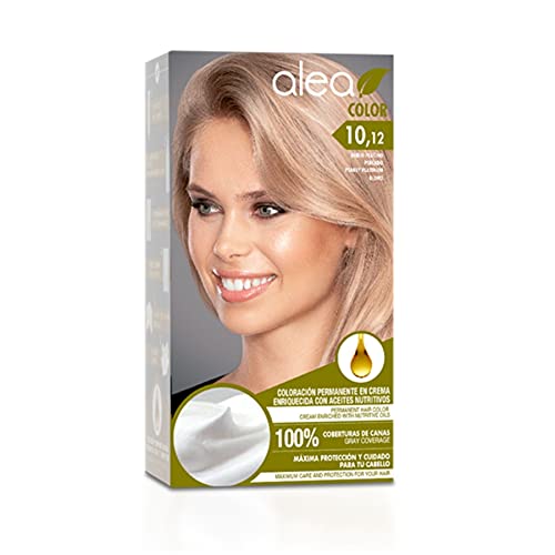 ALEA - Tinte Pelo Mujer - Alea Color - Nº 10.12 K - Color Rubio Platino Perlado - Coloración Permanente en Crema - con Aceite de Argán y Macadamia - Cobertura de Canas - Máxima Protección y Cuidado