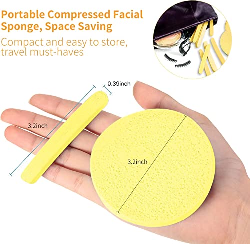 Image of MOOLYAVAAN PRODUCTS Compressed Facial Sponges For Face Cleansing 100% Natural Eco Friendly Facial Sponges For Estheticians - Round Makeup Sponges Travel Makeup Remover Pads - Reusable Face Sponge (12)