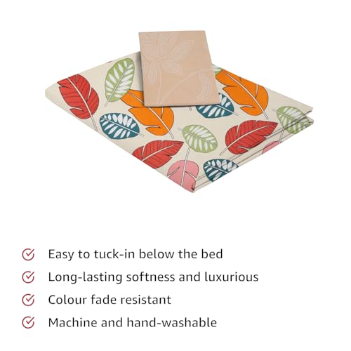 Image of IVAZA Turkish Cotton 280 TC Super Soft Warm Bedsheet Set for Single Size Bed, Durable bedsheet with 1 Pillow Cover Apricot