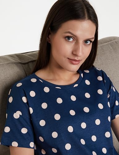 Image of Amazon Brand - Symbol Women Cotton T-Shirt and Shorts Night Suit | Two Piece Set | Regular Fit (Available in Plus Sizes)