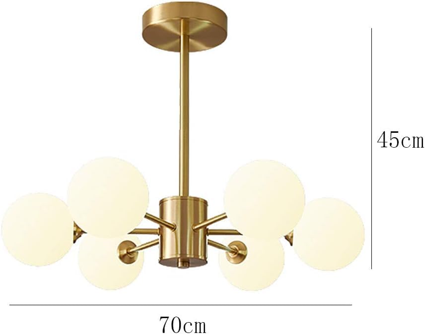 Image of Wall Lamp Chandelier Pendant Light, Home Decor for Bedroom, Living Room, Hallway, Cafe, Hotel, Restaurant (6 Light Gold Hanging LAMP with LED Bulb Pack of 1)