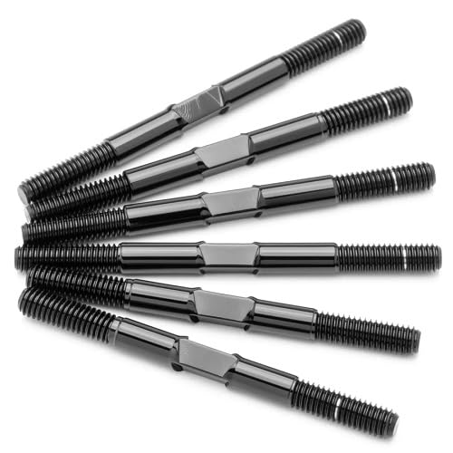 1UP Racing 740014 Pro Duty Titanium Turnbuckle Set, Hand Polished Black, DR10