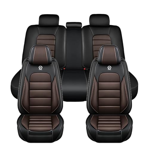 Image of Universal Car Seat Covers for Honda Civic 1975-2026 Anti-Slip Seat Covers,Waterproof Faux Leather Full Coverage Car Seat Protectors Interior Accessories(5Pcs Standard /Black&Coffee)