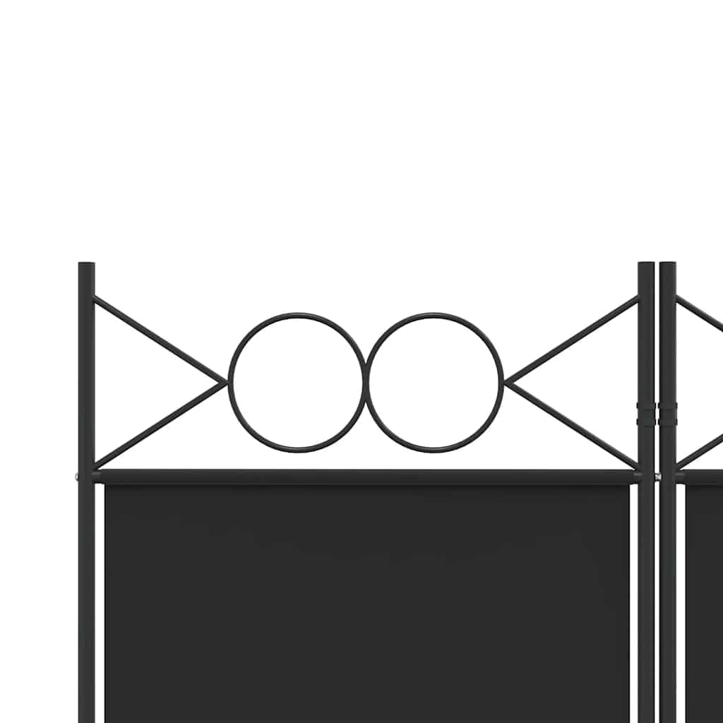 Paravent en tissu 5 parties - Noir - 200 x 220 cm - Paravent pliable - Pour salon, chambre à coucher, bureau, balcon, jardin, intérieur et extérieur