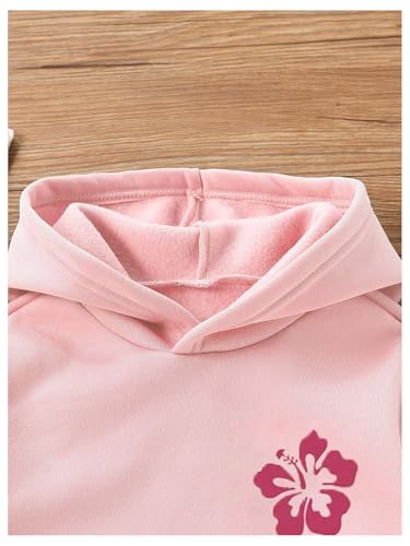Verdusa Girl's Floral Letter Graphic Hoodie Sweatshirt Cute Pullover Tops with Pockets3