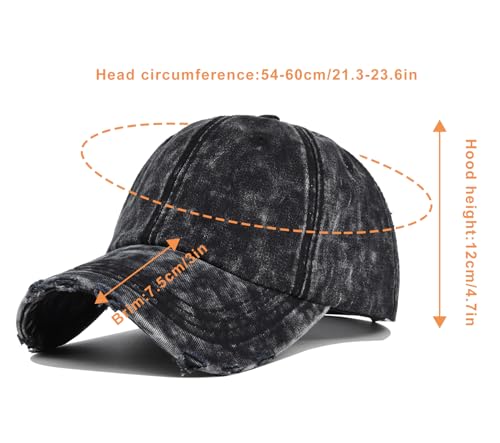 Image of XYIYI Vintage Washed Distressed Baseball Cap Adjustable Cotton Dad Hat for Women Men