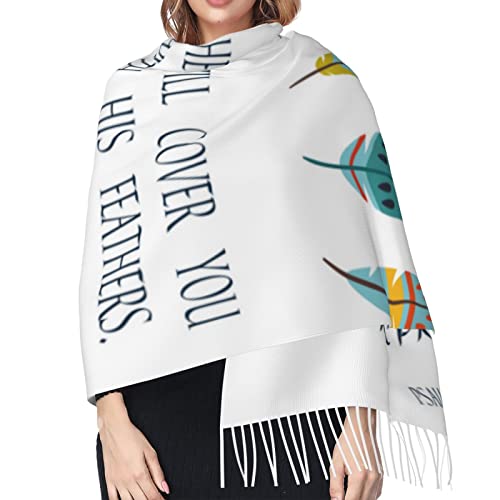 He Will Cover You With His Feathers Shawls And Wraps Scripture Bible Verse Floral Scarves Religious Inspirational Psalm 914
