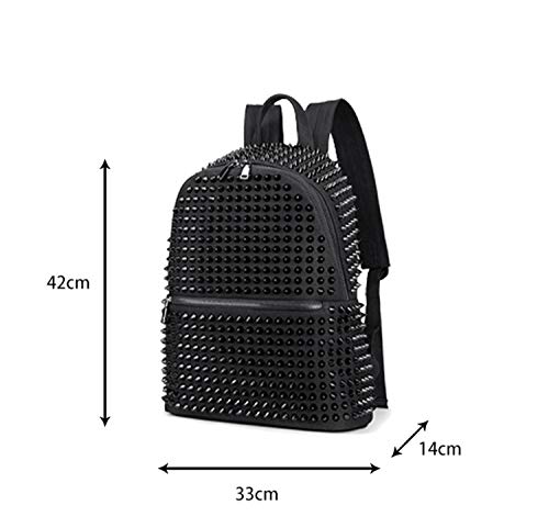 Men's/Women's Black Rivet Backpack Spike Messenger Rucksack Satchel Tote Crossbody Bag4