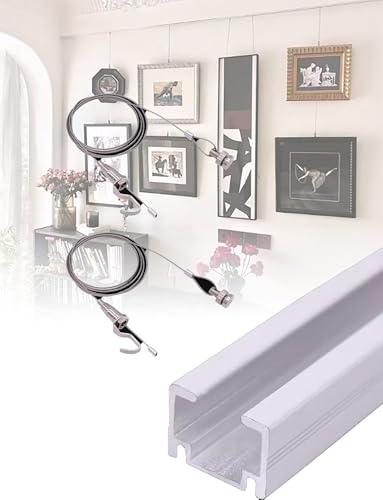 Sistema de techo para colgar cuadros con rieles y cables para exhibición de galería y colgar pósteres