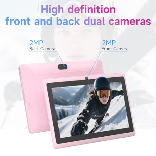 Image of HOTTABLET Tablet 7Inch Android 14.0 with Protective Case, 8GB(3+5GB Expand) RAM+ 32GB ROM, IPS Screen, Dual Camera, Bluetooth 5.0 WiFi Tab (Pink)