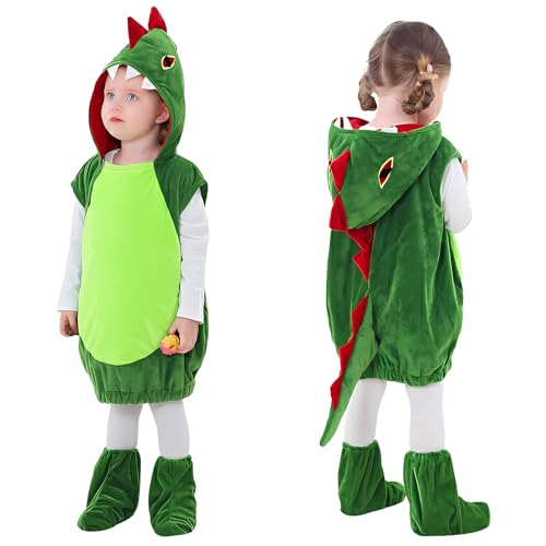 Lets Joy Disfraz de Dinosaurio para Niños, Unisex Dinosaur Onosaur Jumpsuit, Traje Dino Niño, Dino de Carnaval Halloween Cosplay Accesorios Festival (110 130 cm)