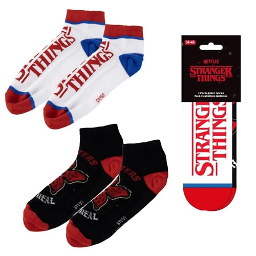 Pack calcetines tobilleros Stranger Things para uso diario y deporte – Pack calcetines tobilleros suaves y transpirables para zapatillas y calzado casual