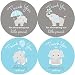 2 Inch Thank You Stickers Gray Elephant Set of 60 (Blue)