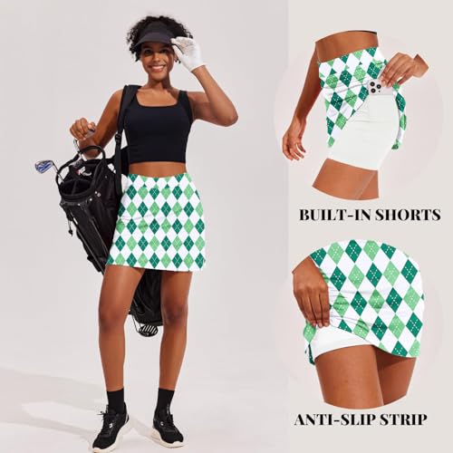Image of Ekouaer 16 inch Golf Skorts for Woman with Inner Pockets Silicone Grippers Tennis Skirt Quick Dry Athletic Pickleball Skort
