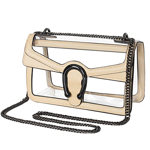Image of Joryin Women's Stadium Approved Crossbody Bag for Women, Small Clear Bag Shoudler Purse with Chain Strap