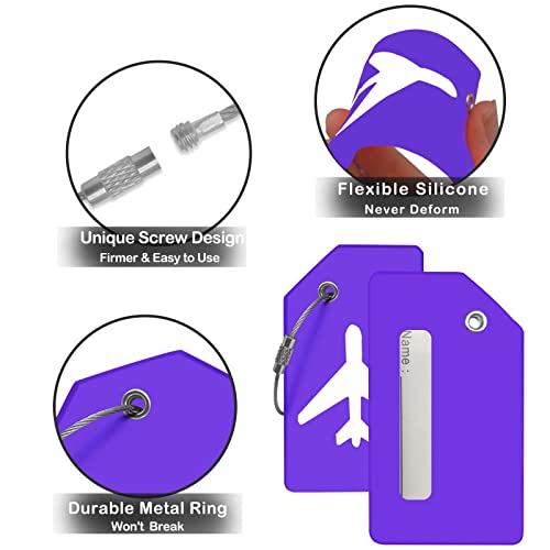Image of 8pack Luggage Tags for Suitcases with Name ID Card