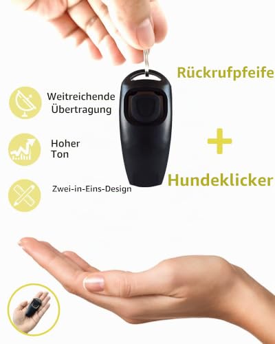 TODREMOU Hundepfeife Rückruf-Hundepfeifen Hochfrequenz Klicker Hundeklicker Set Clicker Hundetraining Clickertraining (Orange)
