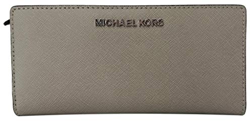 Preisvergleich Produktbild Michael Kors Jet Set Carryall Geldbörse Saffianleder Grau perlgrau Large