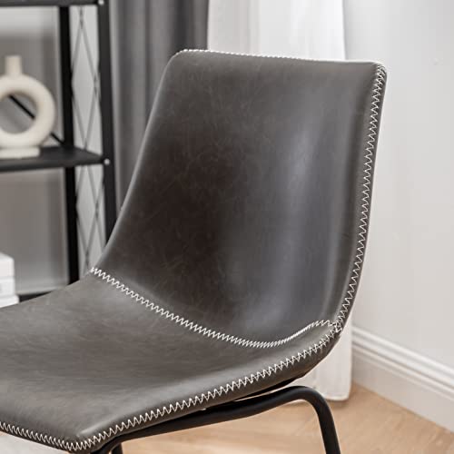 Roundhill Furniture Lotusville Vintage Pu Leather Dining Chairs, Antique Gray, Set Of 2 #TOP6