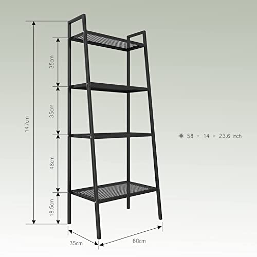 4-Tier-Metal-Ladder-Shelf-Black-Ladder-Bookshelf-Multifunctional-Ladder-Shaped-Plant-Flower-Stand-Industrial-Organizer-Rack-Storage-Shelves-for-Living-Room-Bedroom-Office 4 Tier Metal Ladder Shelf Black Ladder Bookshelf Multifunctional Ladder Shaped Plant Flower Stand Industrial Organizer Rack Storage Shelves for Living Room Bedroom Office