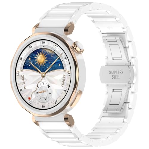 Bracelet élégant en acier inoxydable et céramique, compatible avec Huawei Watch GT 6 41 mm, 18 mm, bracelet de rechange élégant, pour Huawei Watch GT6 41 mm, homme...