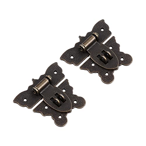 Angoily 2Pcs Vintage Style Antique Jewelry Box Hasp Latch Decorative Wooden Case Lock for Vintage Decor and Craft Projects