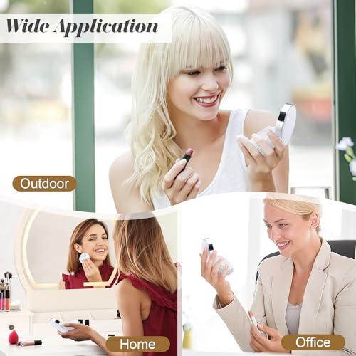 4 Pcs 15g/0.5oz Empty Air Cushion Puff Box Portable Make Up Powder Container Case with Sponge Puff & Mirror for Liquid Foundation BB Cream - White Silver - Image 7