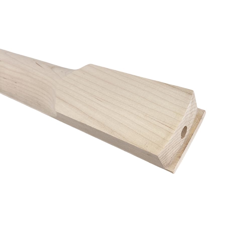 Duża głowa, gryf gitarowy, 22 progi, 648 mm, klon, elektryczne, basowe, szyjki w kropki, normalna nakrętka, śruba na pięcie, bez wiązania, regulowana na koniku.