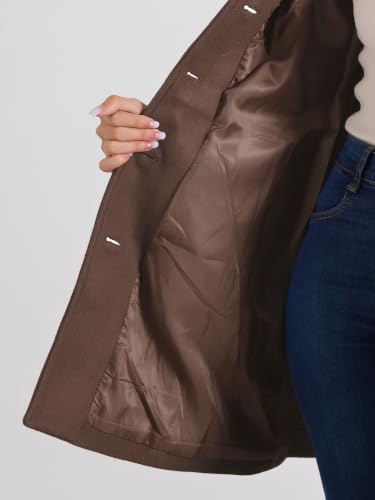 Image of Allegra K Women's Winter Classic Overcoat with Pockets Single Breasted Coat | Soft pea coat, Fully lined outerwear, Trendy, Fall office peacoat, Warm casual holiday everyday wear,