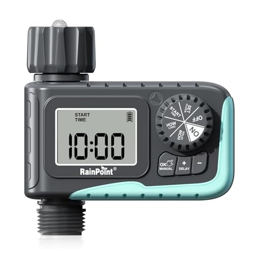RAINPOINT Sprinkler Timer, Programmable Water Timer for Garden Hose, Outdoor Soaker Hose Timed with Rain Delay/Manual/Automatic Watering System, Digital Irrigation for Yard, Lawn, 1 Outlet