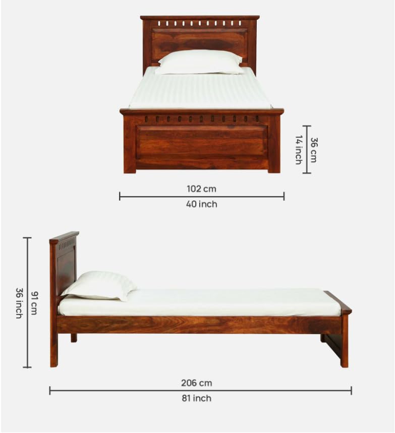 Image of Solid Sheesham Wood Bed Wooden Dreamy Nights Bed for Bedroom and Home Furniture | (Diwan-2)