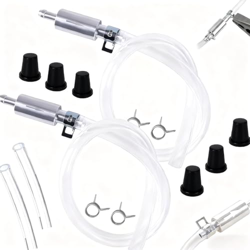 2PCS Brake Bleeder Hose One Way Check Valve Tube Bleeding Tool Kit for Car Motorcyle Clutch Brake Bleeder Valve with Nozzle Cap and Clamp Universal Brake Fluid Bleeder Kit for Hydraulic Brake System