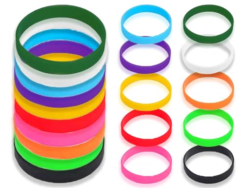 ZoeTekway 10 Stück Silikonarmband Herren Kinder Gummiarmbänder Mehrere Farben Armband Silikon für Fitness Laufen Sport Party Geschenke