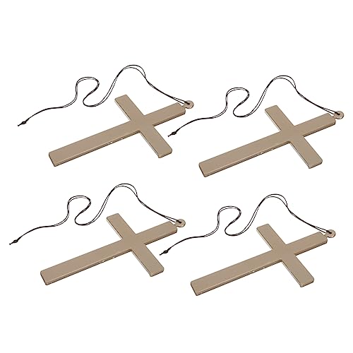 TOVINANNA 4piezas Accesorios Cruzados para Disfraz De Monja y Sacerdote Colgante De De Plástico Collar De Crucifijo Accesorio De Cosplay De Fiesta De Halloween