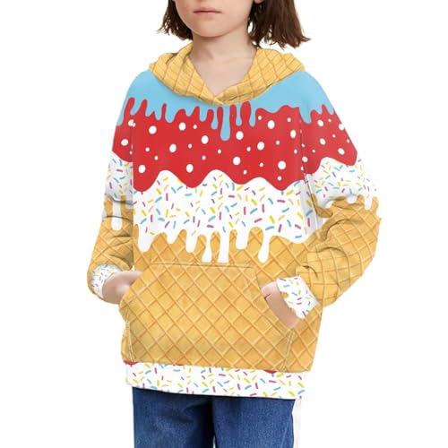 Image of Coloranimal Unisex Girls and Boys Long Sleeve Hoodies Hoody Athletic Pullover Sweatshirts Tops Age 6-16year