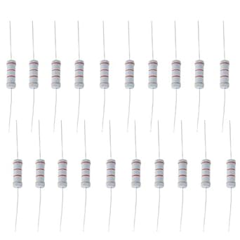 Uxcell 10Pcs 47K Ohm Resistor, 5W 5% Tolerance Metal Oxide Film Resistors, Axial Lead, Flame Proof