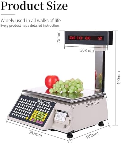 Commercial Digital Counting Scale with Double-Sided Display for Accurate Price Computing, Ideal Supermarkets and Retail Stores