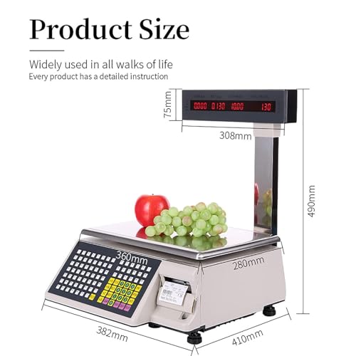 Bilancia di conteggio digitale con display fronte-retro, capacità 15kg/30kg, calcolo dei prezzi per il commercio del supermercato