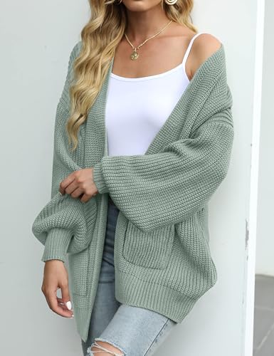 Image of MEROKEETY Long Sleeve Oversized Cardigan Sweaters for Women | Fall Winter Sweaters, Open Front, Chunky Knit, 2026 Casual Work Outerwear with Pockets