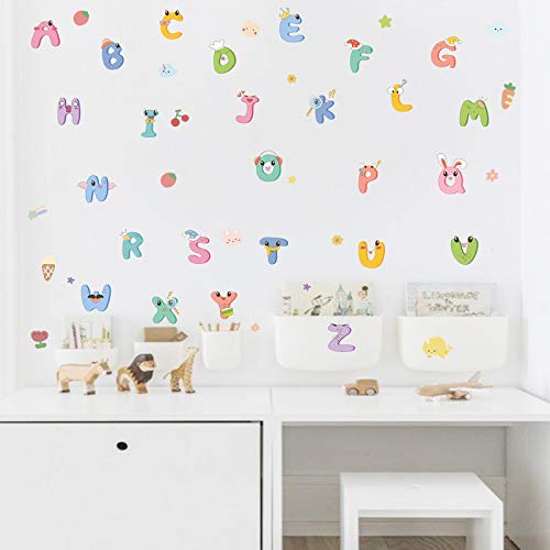Pumkins Whimsical ABC Wall Stickers for Kids Room, Bedroom, Living Room, Door, Study, Boho Nursery Wall Decoration for Baby Boy Girl Playroom 3