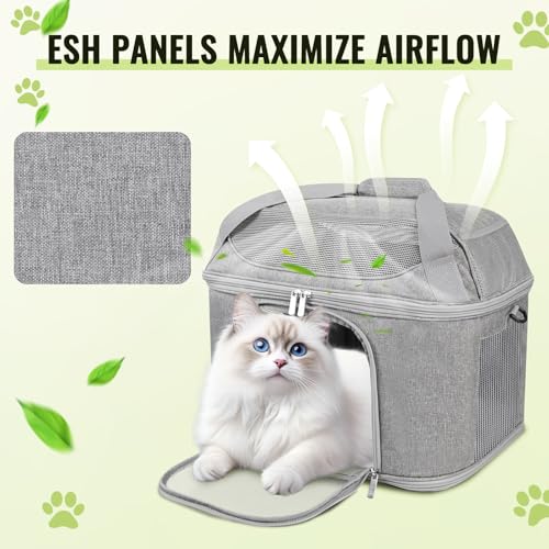 Large-Cat-Carrier-for-2-Cats-Soft-Pet-Carrier-Escape-Proof-Breathable-with-Bubble-Window-Comfortable-for-Hiking-Travel-Vet-Visit-Up-to-20-lbs-Collapsible-Travel-Dog-Carrier-Bag