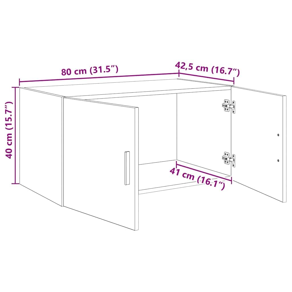 vidaXL Wandschrank Artisan-Eiche 80 x 42,5 x 40 cm Holzwerkstoff
