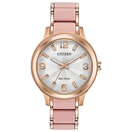 Citizen Eco-Drive Casual Quartz Womens Watch, Stainless Steel, Rose Gold-Tone (Model: FE7073-54A)