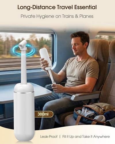 Image of Portable Bidet for Travel & Camping - Manual Squeeze Peri Bottle Handheld | 3 Leak-Proof Seals | BPA-Free | Feminine Hygiene Care Postpartum | Extendable Sprayer with Nozzle for Men&Women-White