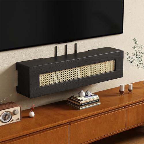 Caja de módem de ratán negro de 100cm para regletas de hogar 2