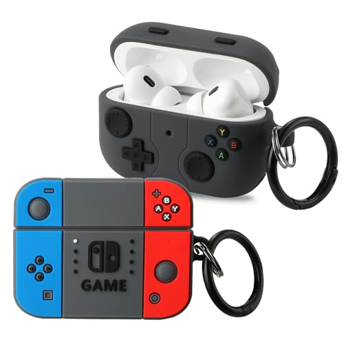 Image of [2Pack] Compatible Airpods Pro 3 Case(2025),Cute Gamepad Design Cases Soft Silicone Protective Cases for Apple AirPods Pro 3rd Generation Case,Airpod Pro 3 Cover with Keychain for Men /Boy