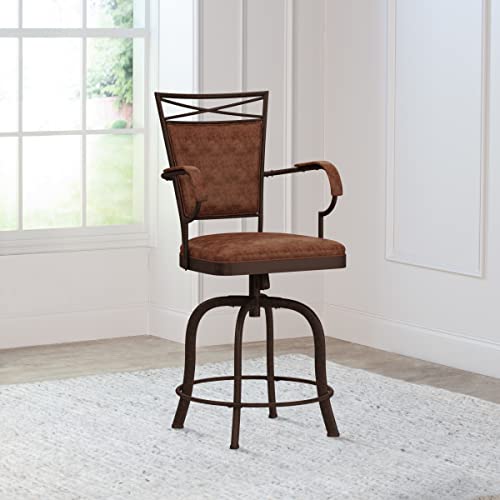 Hillsdale Bridgetown Swivel Tilt Counter Stool, Aged Bronze Finish