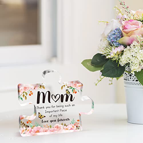 Christmas Gifts for Mum - Birthday Gifts for Mum Acrylic Block Puzzle, Touching Sayings Engraved Mum Birthday Gifts, Mum Christmas Gifts from Daughter Plaque, 3.3 * 3.9 * 0.6 inches. - Image 6