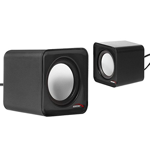 Audiocore AC870 Kompakt Stereo-Lautsprecher 2.0 PC 2x3 Watt RMS Schwarz – Bild 4